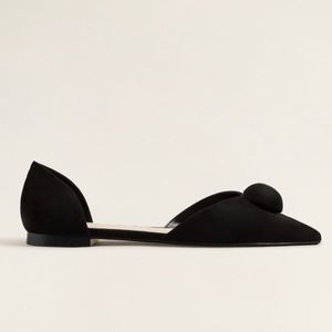 MANGO black Pointed Toe Flats size 38